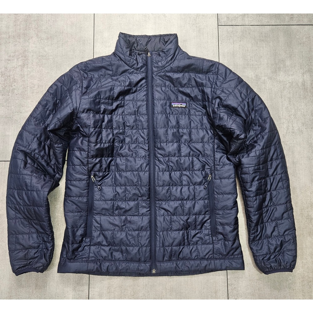Patagonia Mens Nano Puff Jacket Navy Blue Full Zip Puffer STY84212 Size M